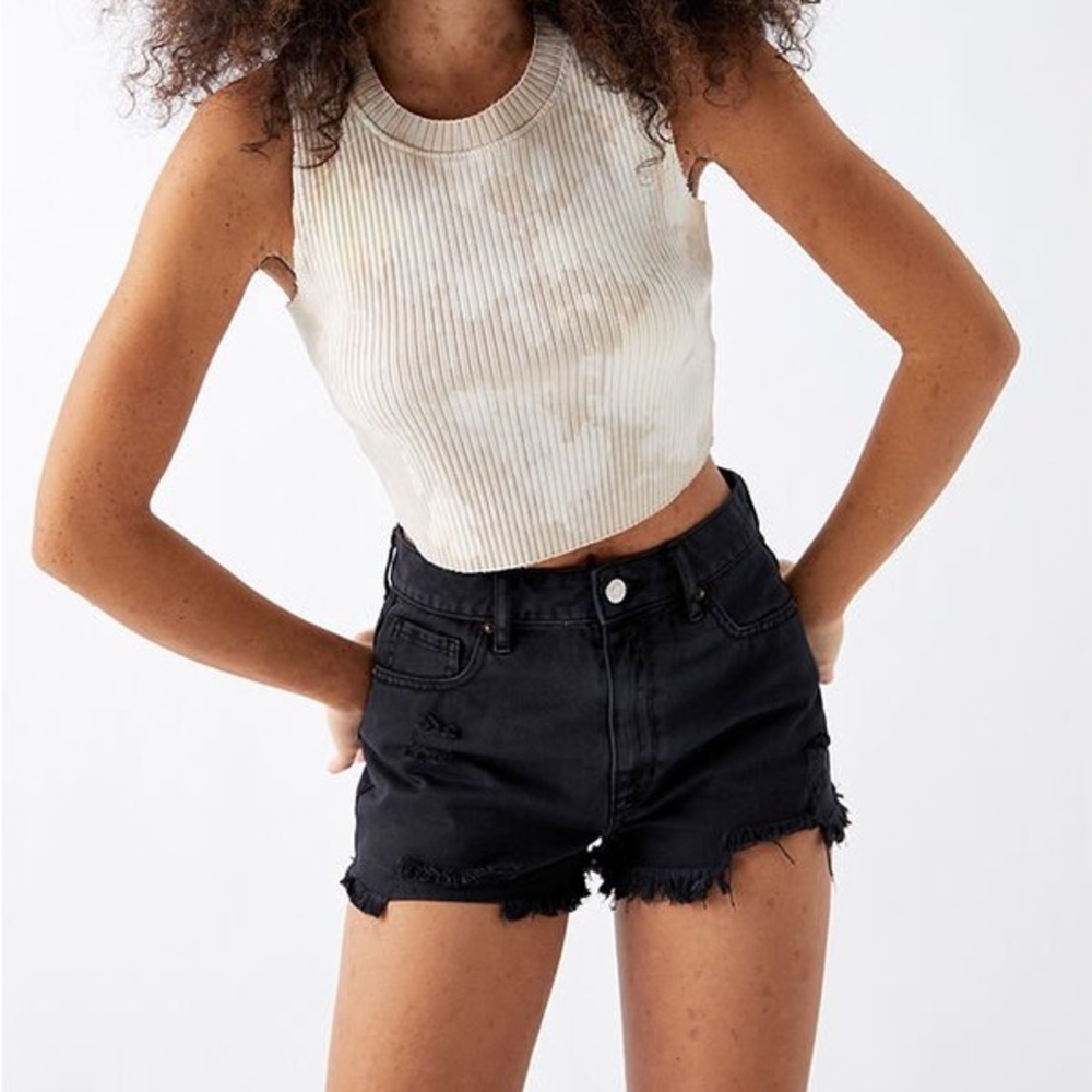 Pacsun High Rise Festival Black Jean Shorts